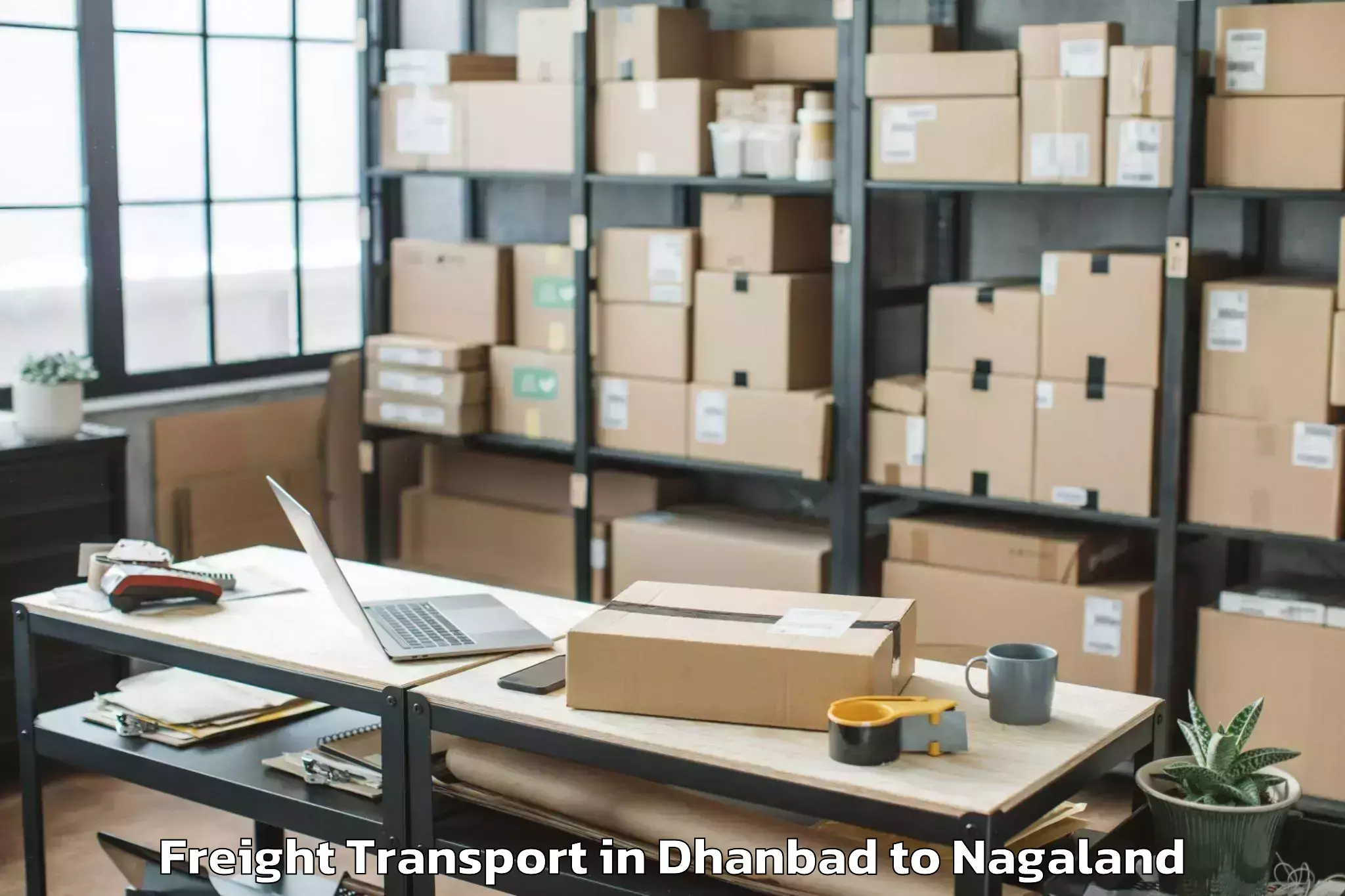 Easy Dhanbad to Sechu Zubza Freight Transport Booking